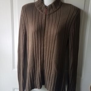 Nordstrom Brown Zip up sweater